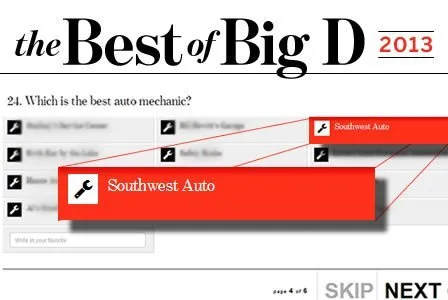 The Best Of Big D 2013 – Vote For Southwest Auto